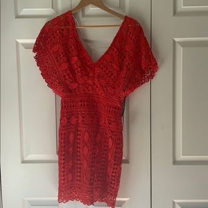 Lulu’s NWT- red lace mini dress
